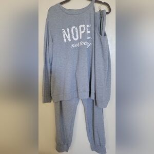 Nope, Not Today 2 Piece Long Sleeve Loungewear Set Pajamas
